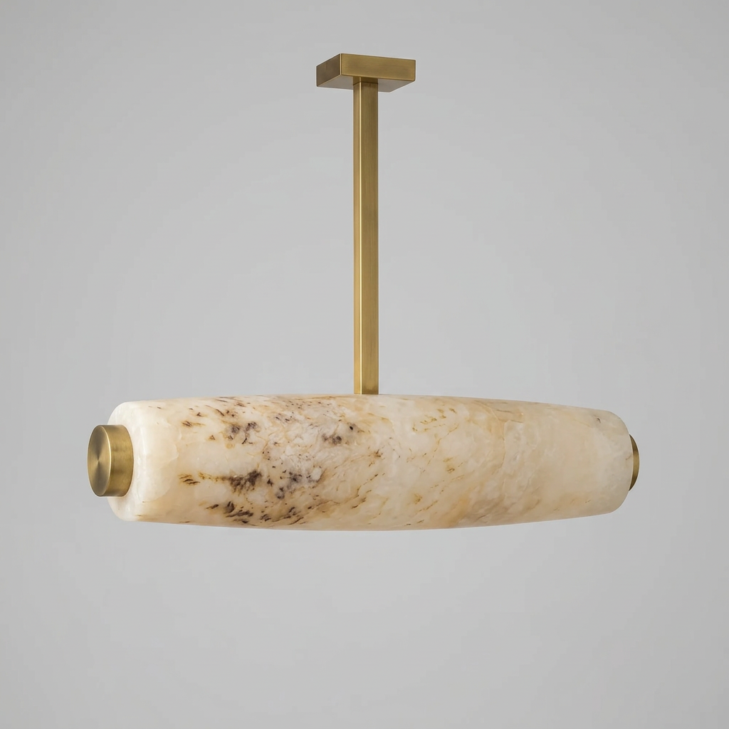 AI-generated side view visualization of Aurora pendant with light off