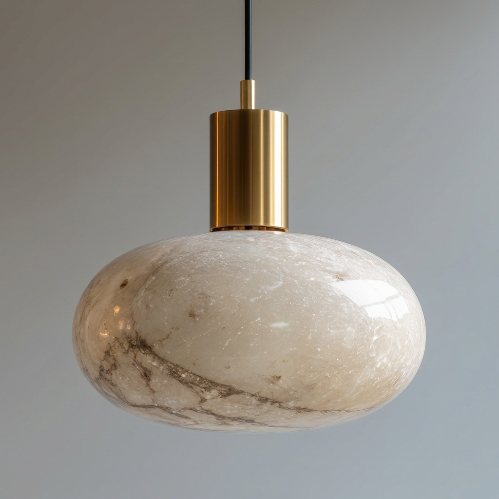 Luna pendant light switched off, three-quarter view