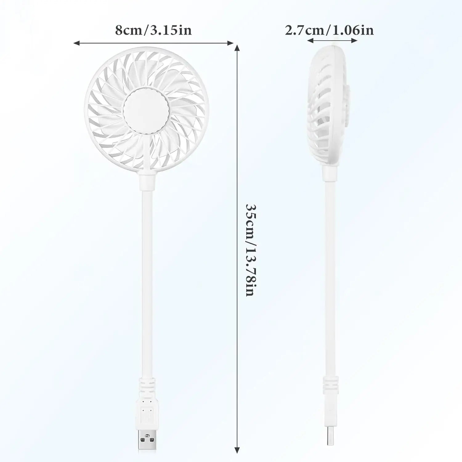 2 Pack USB Mini Gooseneck Fan 360 Degree Flexible Portable Fan for Laptop Power Bank Travel tilwbq