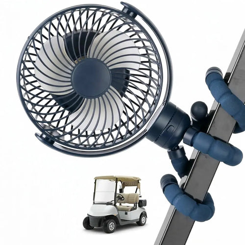 Magnetic Rechargeable Fan 10000mAh Battery 3 Speed LED Light for Golf Cart Outdoor Use tilwbq