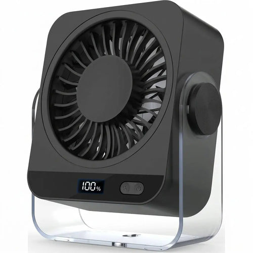 Rechargeable Desk Fan 5000mAh 199 Speed Settings LED Display 120 Tilt Quiet Beige tilwbq
